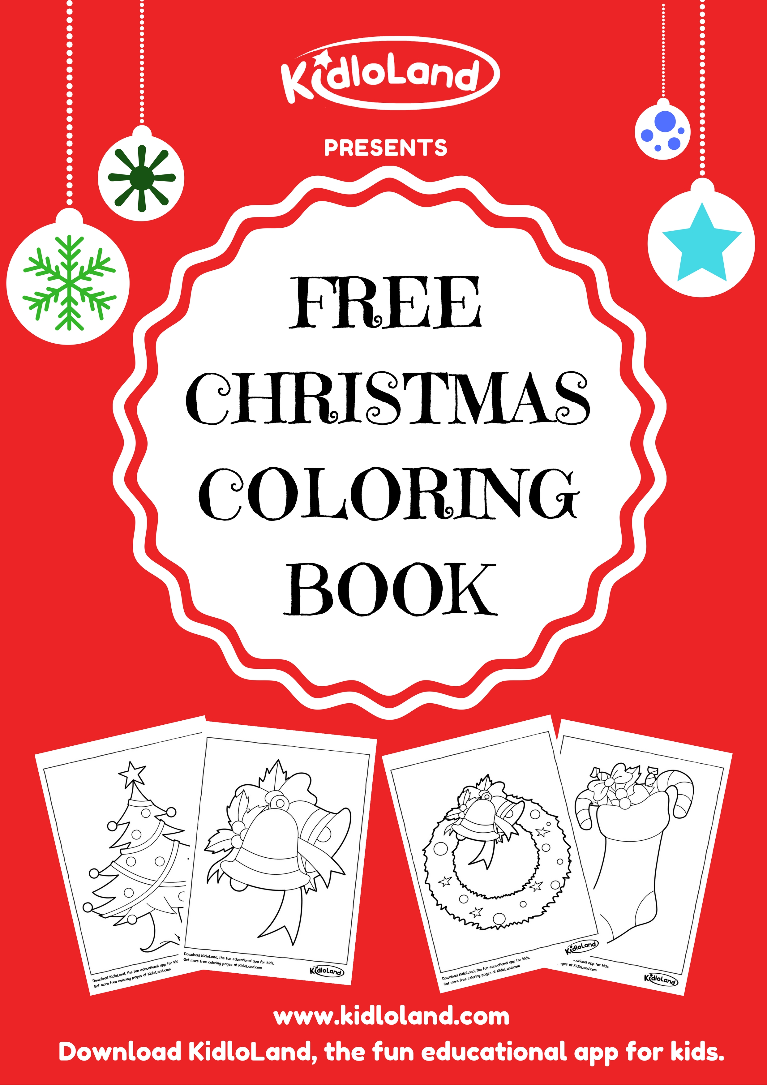 FREE CHRISTMAS COLORING BOOK KidloLand