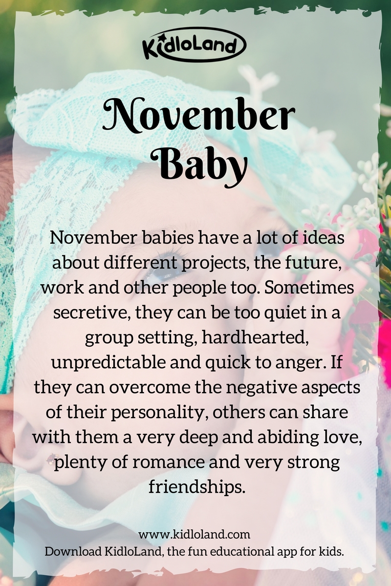 November baby month KidloLand