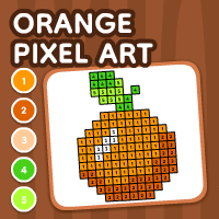 Orange Pixel Art