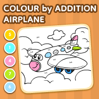 Color By Addition Airplane