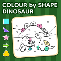 Color By Shape Dinosaur