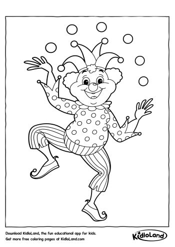 Juggler Clown Coloring Page | Free Printables For Your Kids - KidloLand