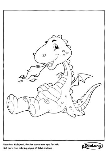 fire breathing dragon coloring page